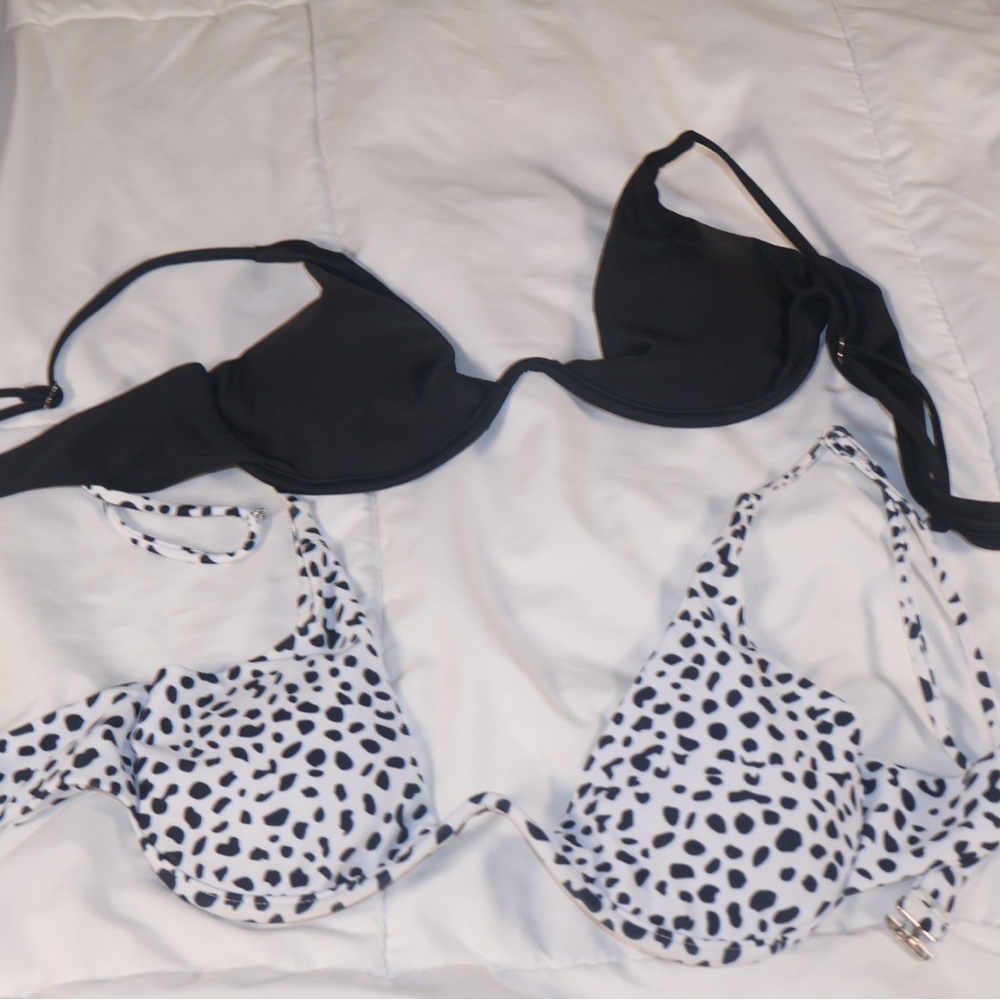 SHEIN Black and White Leopard Print Bikini Set